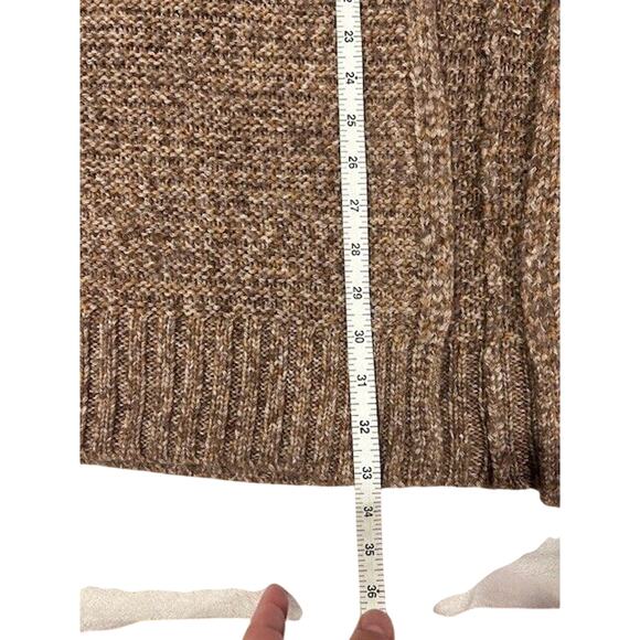 AMERICAN EAGLE Women's Open Cardigan Sweater Medium Long Chunky Brown Grandpa - Picture 6 of 12